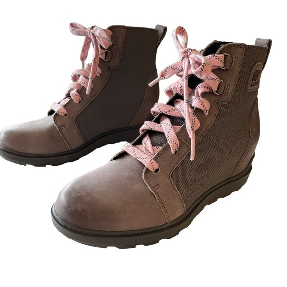 Sorel Evie II Waterproof Hidden Wedge Gray Suede Boots Sz 8 NEW - Picture 3 of 8